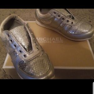Michael Kors silver shoes little girls size 1